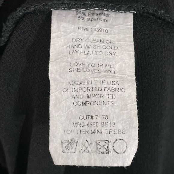 Show Me Your Mumu Top Tier Mini Dress Size SMALL Black Long sleeve Ruffle - Picture 8 of 8